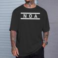 「Noa」ヘボン式「のあ」「ノア」下の名前 ローマ字 名入れ 名乗り ラテン文字 綴り Tシャツ 彼への贈り物