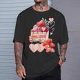 いちご ショートケーキ スイーツ デザート かわいい 春 お菓子、おしゃれ、パティシエ、ハート、カジュアル Tシャツ 彼への贈り物