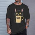 おかしな猫 コーヒーマグと黒猫 Nope Tシャツ 彼への贈り物