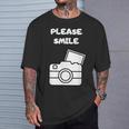 お願い スマイル アート オブ 写真 カメラマン カメラマン Tシャツ 彼への贈り物