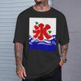 かきごり 日本のこりちどり かき氷サインtシャツ Tシャツ 彼への贈り物