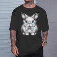 かわいいエステティックイースターボウタイバニーウサギメガネ付き Tシャツ 彼への贈り物