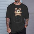 かわいいタヌキ胸ポケット Tシャツ 彼への贈り物