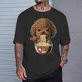 かわいいトイプードル 犬食べるラーメン Tシャツ 彼への贈り物