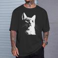 かわいい猫のポートレートデザイン。 Tシャツ 彼への贈り物