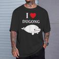 かわいい面白いシンプルなジュゴンの魚を引用します。 I Love Dugong Tシャツ 彼への贈り物