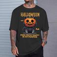 かわいい黒猫ハロウィン衣装カボチャデザインマスク面白い Tシャツ 彼への贈り物