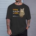 ねこのために生きてる 猫 かわいい キジトラ猫 Cat Tシャツ 彼への贈り物
