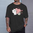 ねこぺん日和 ハート Tシャツ 彼への贈り物