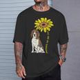 ひまわり サンシャイン ビーグル 動物 ペット ハウンド 犬 恋人 ギフト Tシャツ 彼への贈り物