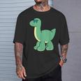 ゆるい恐竜のキャラクターイラスト_ブラキオサウルス Tシャツ 彼への贈り物