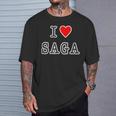 アイラブ・Saga 佐賀（I Love ハート）【47都道府県】ジモt ティ 地元 旅行 グッズ お土産 面白 Tシャツ 彼への贈り物