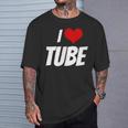 アイ・ラブ・チューブ・ハート Tシャツ 彼への贈り物