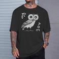 アテナのフクロウ ギリシャ神話 古代ギリシャ Tシャツ 彼への贈り物