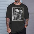 アライグマとエイリアンセルフィー、Ufo&地球写真、面白いエイリアン Tシャツ 彼への贈り物