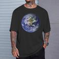 アースプラネット 地球 北米 平球 宇宙雲 Tシャツ 彼への贈り物