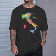 イタリア地図ブーツ 国旗 イタリア Tシャツ 彼への贈り物