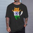 インド国旗 インド猫 Tシャツ 彼への贈り物