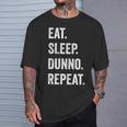 イート・スリープ・ディスクダンノ・リピート Tシャツ 彼への贈り物