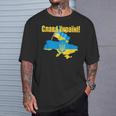 ウクライナ国旗とカラー ウクライナの栄光 Tシャツ 彼への贈り物