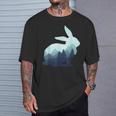 ウサギ バニー 野ウサギ 動物 野生 芸術的 グラフィック 自然 Tシャツ 彼への贈り物