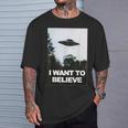 エイリアン Ufo ハンターシャツ I Want To Believe Tシャツ 彼への贈り物