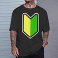 オリジナル個性派パロディ日本の道路交通法標識初心者マークプリント Tシャツ 彼への贈り物