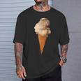 カピバラ アイスクリーム コーン おもしろ かわいい Tシャツ 彼への贈り物