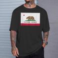 カリフォルニア州「ベアリパブリック」州旗 Tシャツ 彼への贈り物
