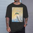 カワセミ 鳥 動物 ヴィンテージ 和 浮世絵 自然 江戸 Tシャツ 彼への贈り物