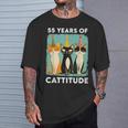 キャティチュード55歳 55歳の誕生日 猫好き 55歳 Tシャツ 彼への贈り物