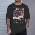 クリアウォーター アメリカ国旗 Gps座標 クリアウォーター Tシャツ 彼への贈り物