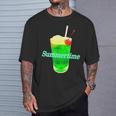 クリームソーダ・夏【 サマータイム 】メロンソーダ 緑 リゾート・夏 大好き 昭和 レトロ Tシャツ 彼への贈り物