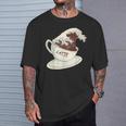 グレートウェーブ カフェラテ コーヒー カフェイン 神奈川 北斎 Tシャツ 彼への贈り物