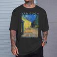 ゴッホ 面白いtシャツ アート 夜のカフェテラス 印象派 絵画 メンズ レディース 面白い 服 美術 油彩画 Tシャツ 彼への贈り物