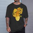 ゴッホのひまわりの現代美術の絵画 Tシャツ 彼への贈り物