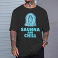 サウナ好き サウナアンドチル おもしろ 男性 女性 ユニセックス シンプル おしゃれ Tシャツ 彼への贈り物