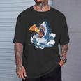 サメが食べるピザ サメグッズ ジョーズ Tシャツ 彼への贈り物