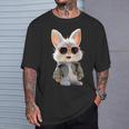 サングラスをかけたうさぎ 茶色のうさぎ かわいいうさぎ Tシャツ 彼への贈り物