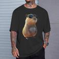 サングラスをかけたカピバラ Be Capy カピバラ げっ歯類 Capybara Tシャツ 彼への贈り物