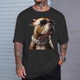 サングラスをかけたピットブル アメリカン・ピット・ブル・テリア Tシャツ 彼への贈り物