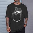 シャチポケット おもしろシャチ シャチ 海の動物 Tシャツ 彼への贈り物