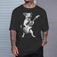 ジャック・ラッセル・テリア ギターを弾く ロックミュージック 犬好き Tシャツ 彼への贈り物