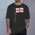 ジョージア シグネチャー フラッグ ポール エレガント 愛国的 ジョージア国旗 Tシャツ 彼への贈り物