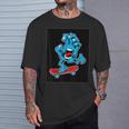 スクリーミング スケートボードハンド Tシャツ 彼への贈り物