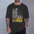 スクールバスドライバー アメリカ国旗 スクールバスドライバー用 Tシャツ 彼への贈り物