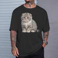 スコティッシュフォールド シンプルデザイン Tシャツ 彼への贈り物
