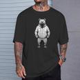 ストリートウェア風のミニマルなクマのイラスト Tシャツ 彼への贈り物