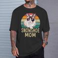 スノーシュー 猫 ママ レトロ ヴィンテージ 面白い I Love My Cat Tシャツ 彼への贈り物