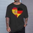 スペインとドイツのハーフaのかっこいい国旗 スペイン ドイツの国旗 Pain German Flag Tシャツ 彼への贈り物